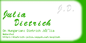 julia dietrich business card